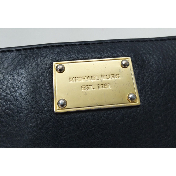 Michael Kors Black Leather Logo Zip Around Credit Card Long Wallet - Picture 3 of 16